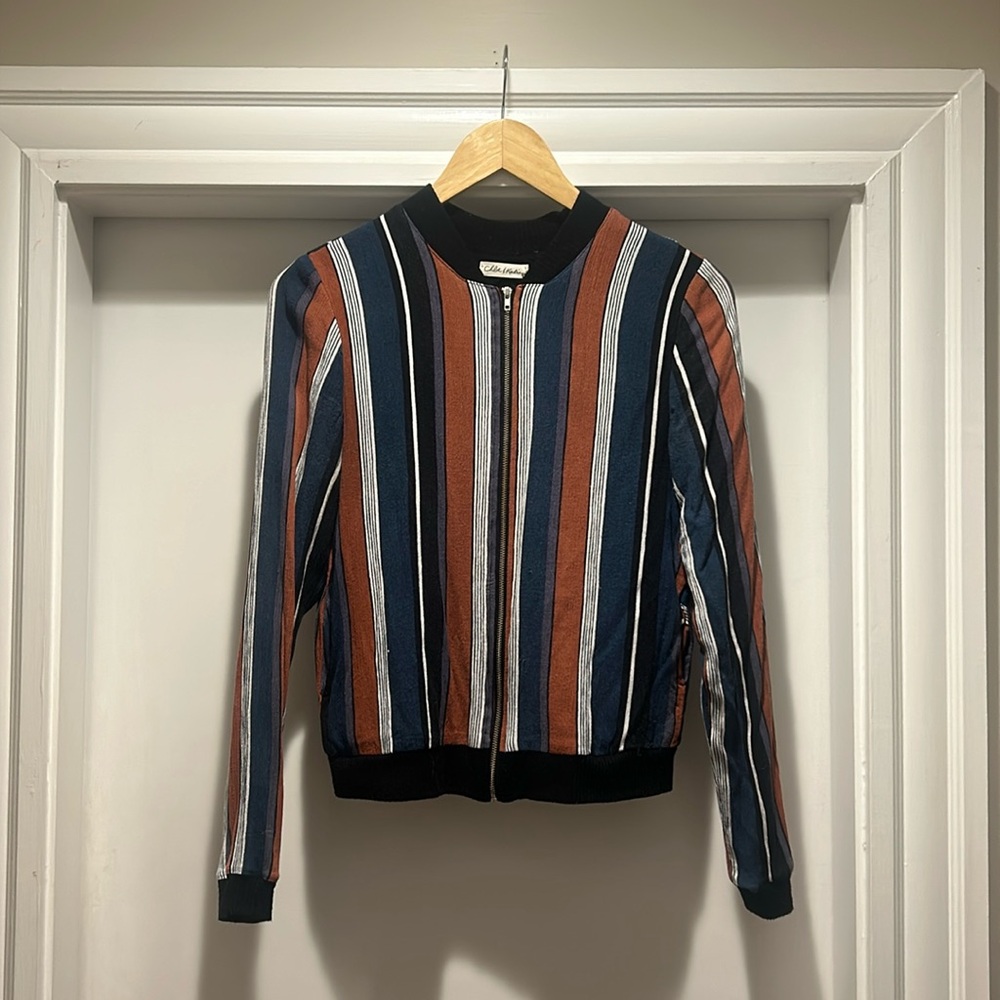 Chloe & Katie stripped bomber jacket